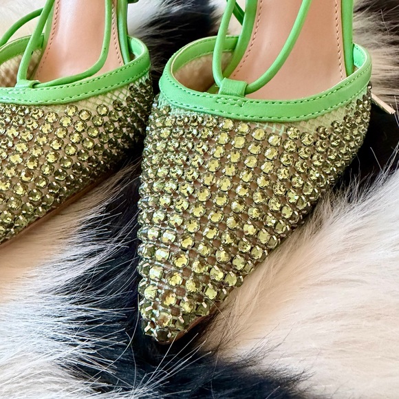 Steve Madden Vanity Green Rhinestone Lace-Up Heels Size 8 - Picture 3 of 9